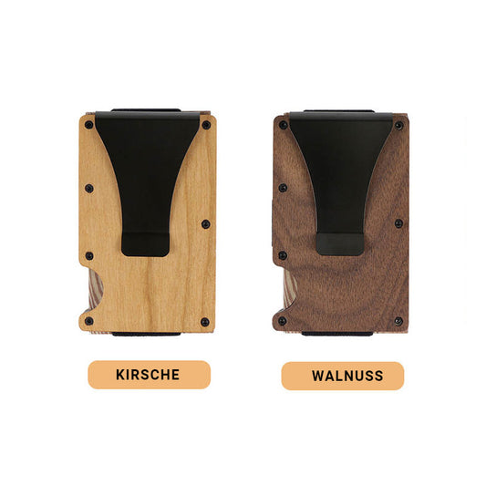 Personlig kortholder i træ med personlig indgravering, RFID-beskyttelse