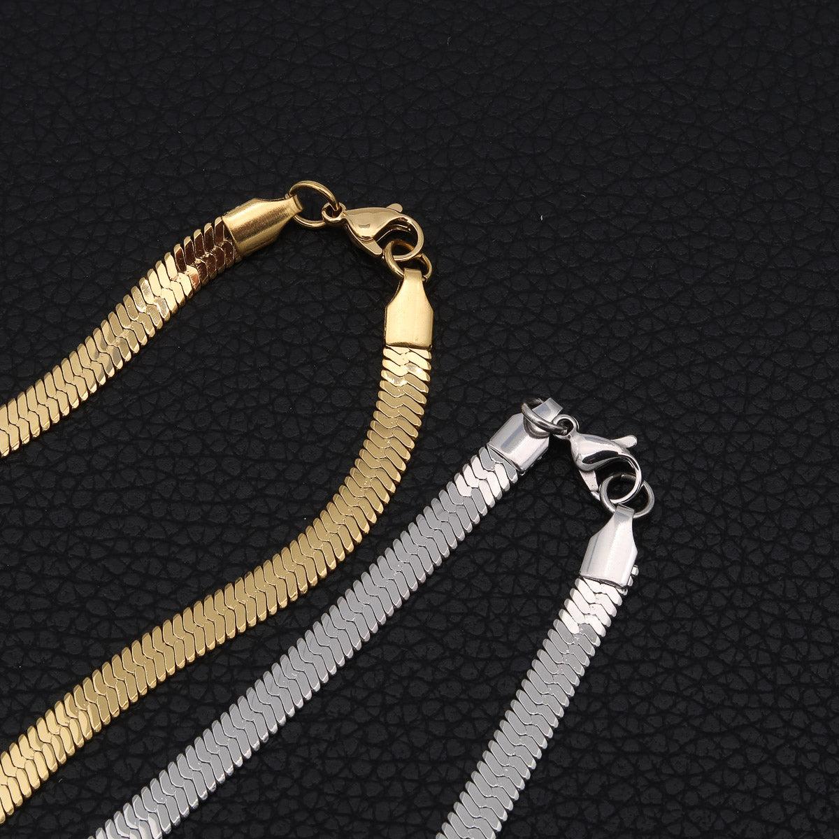 Slangekæde i rustfrit stål "Kaa" i sølv eller guld