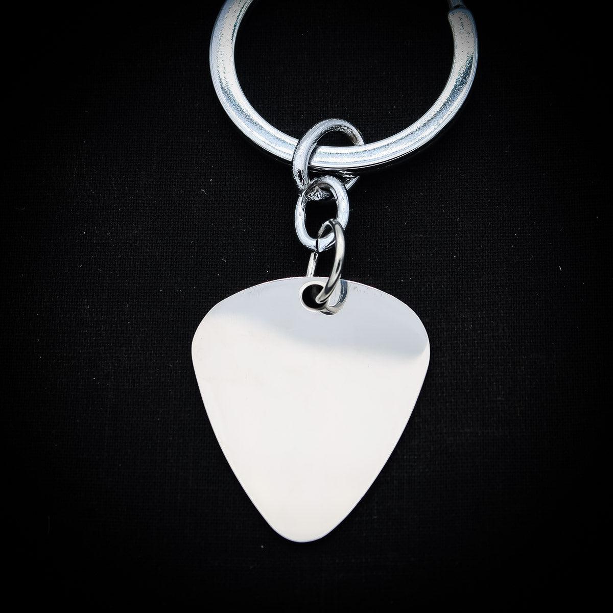 Plektrum Schlüsselanhänger "Heavy Metal" mit Bandlogo