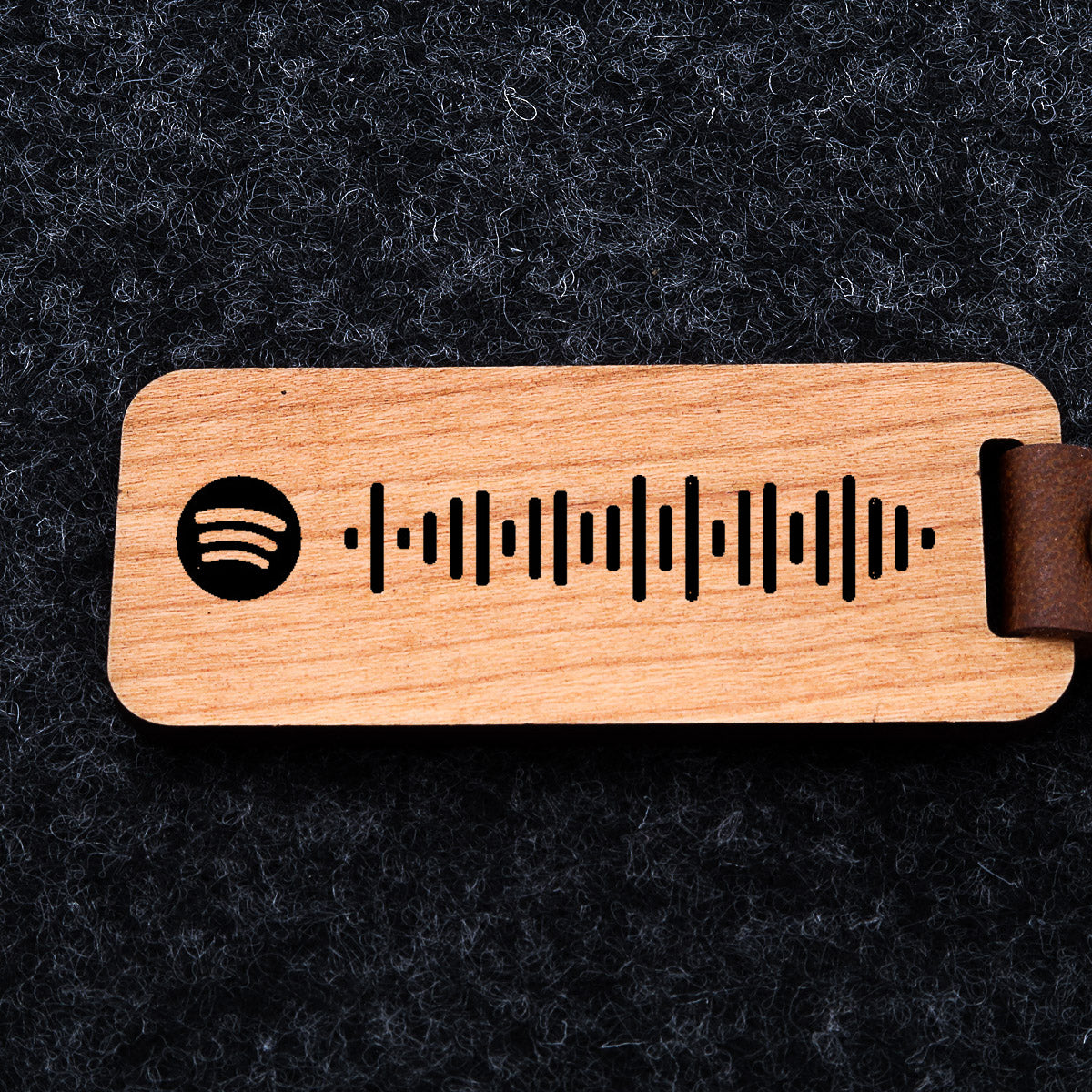 Spotify-nøglering i træ med Spotify-kode
